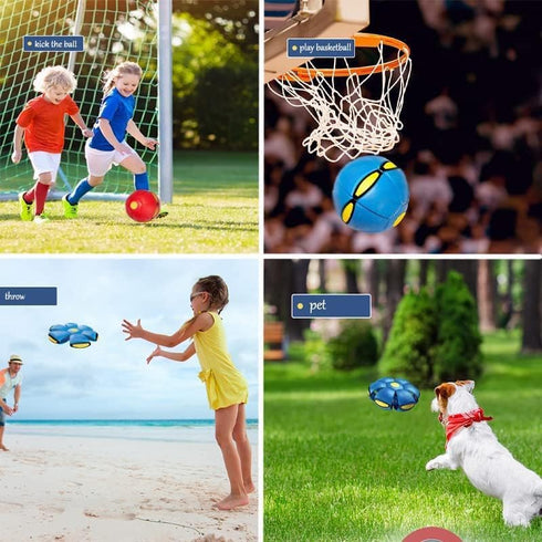 UFO Magic Ball, Portable Pet Toy Flying Saucer Ball, Creative Doggy Disc Ball Stomp Magic Balls, Decompression Flying Flat Throw Dog Ball Toy for ...