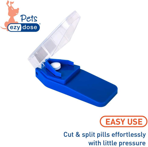 Ezy Dose Pet Pill Cutter with Safety Shield for Dogs, Daily Usage, Safely Cut Pills, Vitamins and Tablets, Accurate and Easy Cutting, Great for Hi...