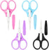 4Pcs Tiny Scissors, Stainless Steel Small Classroom Scissors With Protective Cover Crafting Scissors Suitable for Office Home and School...