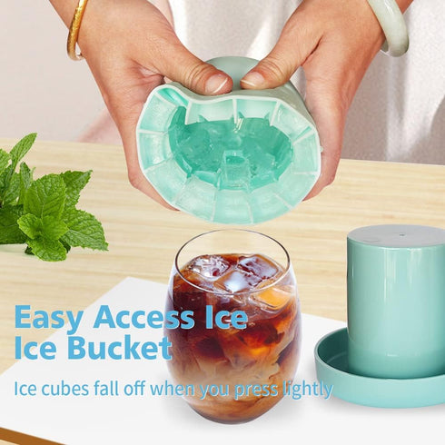3D Cylinder Ice Cube Ice Bucket Mold Mold Ice Cube Trays Press-Type Easy-Release Ice Maker 60 pcs 3D Cube Ice Easy-Release Ice Cup Small Size Blue...
