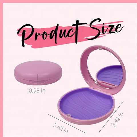 2 Pack Aligner Case with Mirror,Convenient Retainer Case for Invisalign Aligners, Night Guards, and Mouth Guards(1PC Pink Purple+1PC Purple Green)...