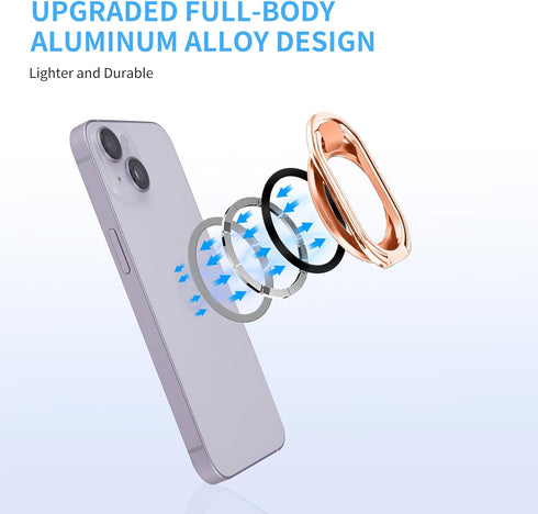 Magnetic Phone Ring Holder Stand with Mag Safe Phone Grip Adjustable Phone Ring Kickstand Magnet Accessories for iPhone15/14/13/12 Removable for W...