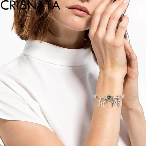 Complete Initial A-Z 26 Letter Dangle Charms, 925 Sterling Silver Dangling CZ Stone Alphabet Beads, fits European Bracelet Necklace, Gift for Moth...