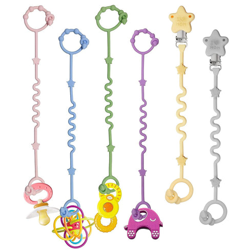 Toy Straps for Baby,RTMOK Silicone Setpacifier Clip,Applies to Car Seat Toy,Teether Toy,High Chair,Stroller Accessories,Baby Toy Clips,Cribs,Rocki...