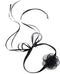 Black Choker Camellia Flower Lace-up Necklace For Women...