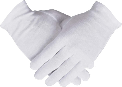 100% Cotton Gloves, White Cotton Gloves for Women Dry Hands Eczema Serving - Archival Coin Jewelry Inspection Gloves(1 Pairs)...