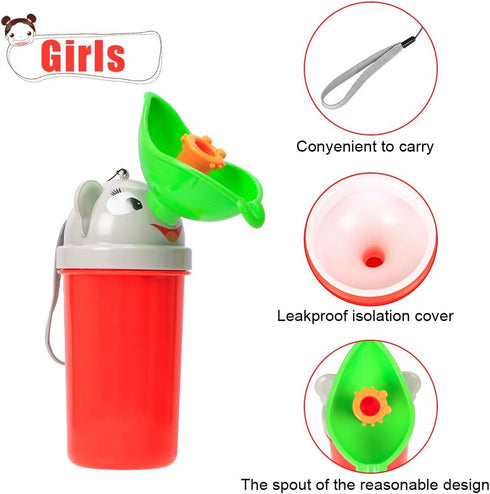 Portable Baby Child Potty Urinal Emergency Urinal Toilet for Camping Car Travel and Kid Potty Pee Training (Girls)...