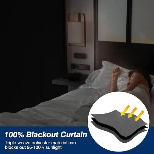 100% Bedroom Shading Curtain, DIY Portable Blinds, Non-Drilling Shading Blinds, Reusable Shading Curtains, Suitable for Baby Rooms, Bedrooms or Tr...