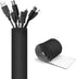 JOTO 10.83ft Cable Management Sleeve, Cuttable Neoprene Cord Management Organizer System, Flexible Cable Wrap Cover Wire Hider for Desk TV Compute...