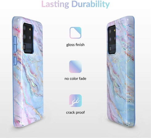 VELVET CAVIAR Compatible with Samsung Galaxy S20 Ultra Case Marble - Cute Protective Phone Cases for Women, Girls (Holographic Pink Blue)...
