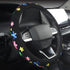 Embroidery Cute Steering Wheel Cover-Deluxe Floral Car Decor,Anti-Slip,Sweat Absorption,Universal 15 inch (floral1)...
