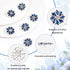 FINGERINSPIRE 6PCS 26.5MM Flower Brass Rhinestone Shank Buttons Montana Blue Color Sew On Buttons with 1-Hole and Flat Back, Fashion Claw Rhinesto...