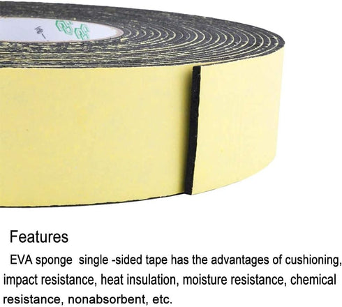 High Density Foam Insulation Tape Adhesive, Seal, Waterproof, Plumbing, HVAC, Weather Tape for Windows, Pipes, Cooling, Air Conditioning, Weather ...