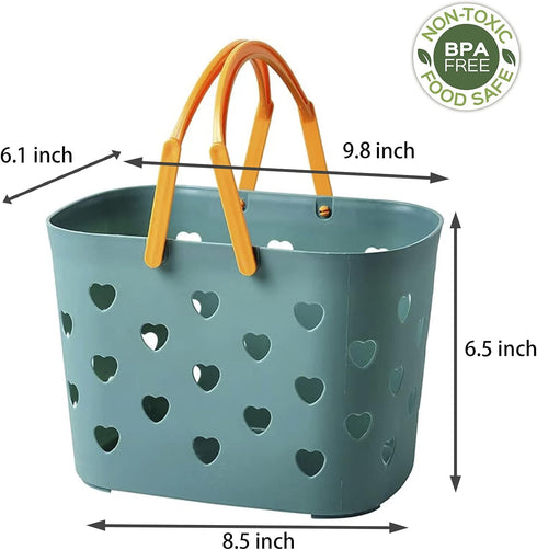 Anyoifax Portable Shower Caddy Tote Plastic Storage Basket with Handle Box Organizer Bin for Bathroom, Pantry, Kitchen, College Dorm, Garage - Blu...