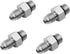 (4-PACK) 6400-04-05-O Hydraulic Hose Adapter Fitting 1/4" Male JIC 37° Flare (7/16"-20UNF) × 5/16" Male O-Ring Boss (1/2"-20UNF) SAE Straight Pipe...