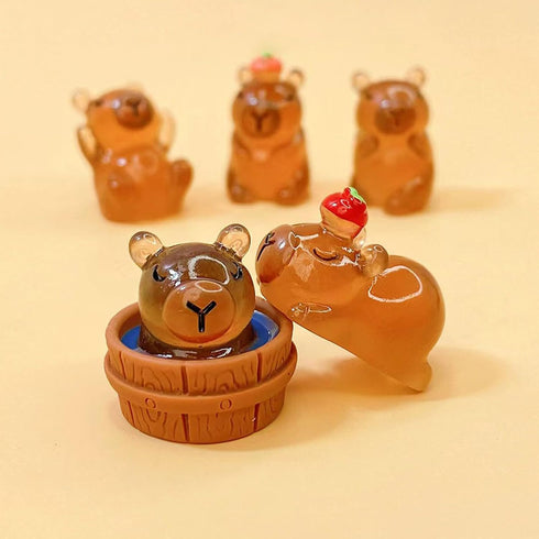 Luminous Capybara Mini Resin Animals Figurines,Desktop Tabletop Outdoor Craft Decor for Miniature Garden Accessories (20pcs)...