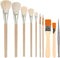 7 PCS Assorted Size Gilding Brush Set, Gold Leaf Goat Hair Painting Brush Metallic Foil Flakes Paint Brush + 2 PCS Nylon Brush + Tweezers for Gold...