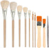 7 PCS Assorted Size Gilding Brush Set, Gold Leaf Goat Hair Painting Brush Metallic Foil Flakes Paint Brush + 2 PCS Nylon Brush + Tweezers for Gold...