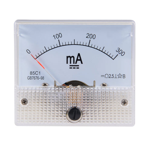 uxcell Analog Current Panel Meter DC 0-300mA 85C1 Ammeter 64x57x56mm for Circuit Testing Charging Battery Ampere Tester Gauge Pack of 1...