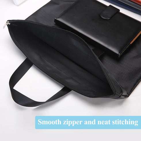 M&G Zipper Pouch with Handle 12x15 in Large Pocket File Bag, A4 Foldable Document Storage Bag for Office Carrying Paper Files Books Filing Folder ...