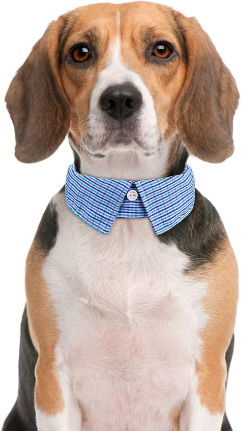 Cotton Plaid Shirt Style Dog Collar Soft Cute,Boy Dog Collar with Quick-Release Buckle,Adjustable Bow Tie Collar for Small Medium Large Dogs...