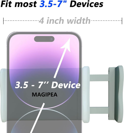MAGIPEA Cell Phone Clip Bed Stand Holder, with Grip Flexible Long Arm Gooseneck Bracket Mount Clamp for Desk, Compatible with iPhone 14 Pro Max XR...
