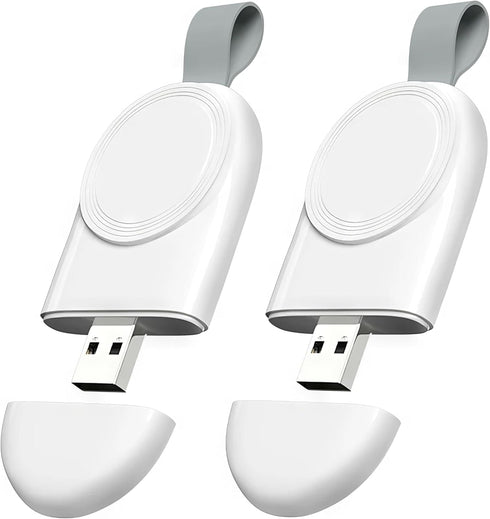 Wireless Charger for Apple Watch (2 Pack), USB Portable Magnetic Fast Charging Travel Car Chargers for iWatch Compatible with Series 9 8 7 SE 6 5 ...