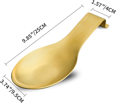 BETTWILLGold Spoon Rest for Kitchen Counter, Stainless Steel Spoon Holder for Stove Top, Spatula Ladle Spoon Utensils Holder, Gold Kitchen Accesso...