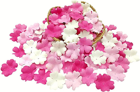 HukDok Artificial Flower Petals Mulberry Paper Flowers for DIY Crafts Scrapbooking Embellishment Wedding Doll House Supplies Card Mini Paper Flowe...