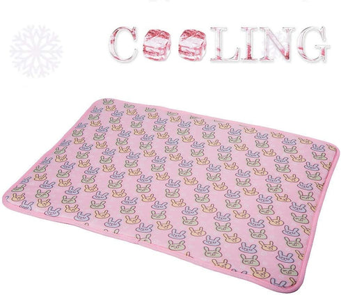 SEIS Dog Ice Pad Ice Silk Cats Kennel Mat Pet Cooling Pad Summer Cool Bamboo Mat Breathable Pad (Pink, M)...