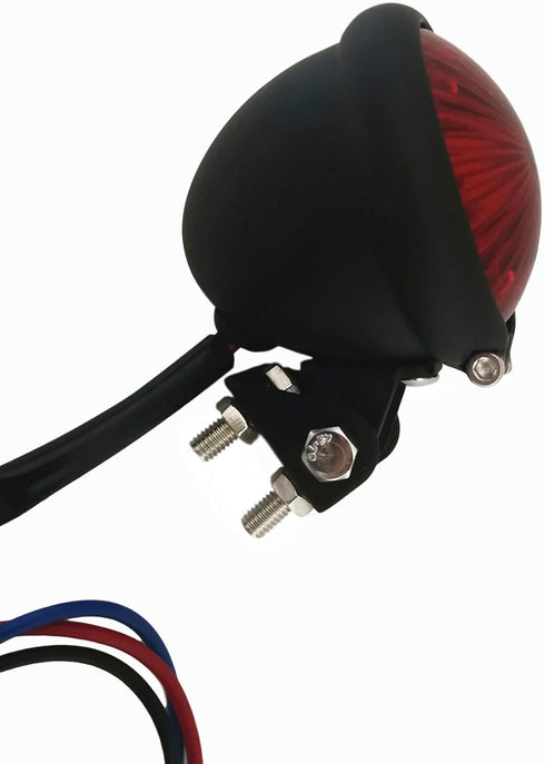 FATECIM Motorcycle Tail Rear Bates Style LED TaillIght Brake Light Stop Lamp For Harley Chopper Bobber Cafe Racer BIKE Black/Red...