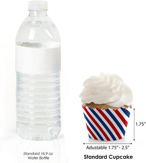 Big Dot of Happiness Red, White and Blue - Memorial Day and 4th of July Party Decorations - Patriotic USA Party Cupcake Wrappers - Set of 12...