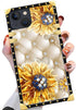 Case Compatible with iPhone 15 Plus,Diamond Sunflower iPhone 15 Plus Cases for Womens,Luxury Decoration Square Soft TPU Shockproof Protective Hard...