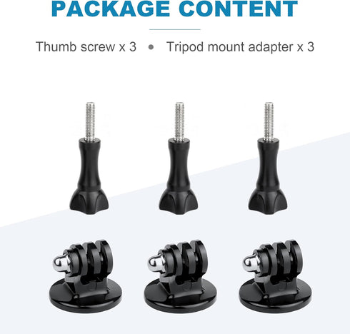 Tripod Mount for GoPro Tripod Mount Adapter with Thumb Screws Compatible with GoPro Hero 12 11 10 9 8 7 6 5 4 3 3+ 2 1 Session Fusion MAX DJI Osmo...