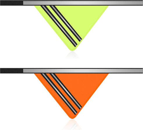 2 Pcs Reflective Dog Bandana with Neon Orange Green Color High Visibility Reflective Dog Scarf Safety Dog Reflective Gear Hook and Loop Tape Trian...
