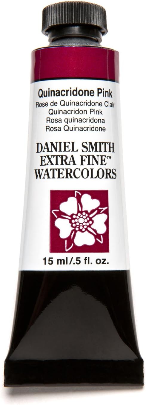 Daniel Smith 284600095 Extra Fine Watercolor 15ml Paint Tube, Quinacridone, Pink, 0.5 Fl Oz (Pack of 1)...