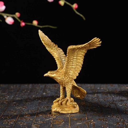 BRABUD Brass Fengshui Handmade Fortune Eagle/Hawk Statue Home Office Decoration Gift...