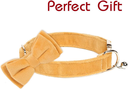 Dog Bowtie Collars, Cute Soft Velvet Dog Collar with Bow Tie, Safety Metal Buckle, Adjustable Collars for Boy and Girl Dogs Pets....