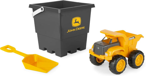John Deere Sandbox Toy Set - Includes Dump Truck Toy, Bucket and Beach Shovel - Toddler Outdoor Toys and Construction Toys - Summer Kids Sand Toys...