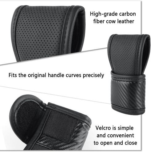 Car Gear Shift Knob Cover,Carbon Fibre Leather Gear Stick Cover for Car Decorations & Protection,Universal Car Interior Accessories Fits Car SUV T...