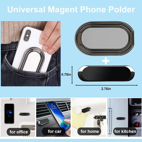 Phone Ring Holder Finger Kickstand, Foldable 360° Rotation Cellphone Grip for Desk, Office Desktop, Cell Phone Stand Compatible with iPhone iPad S...