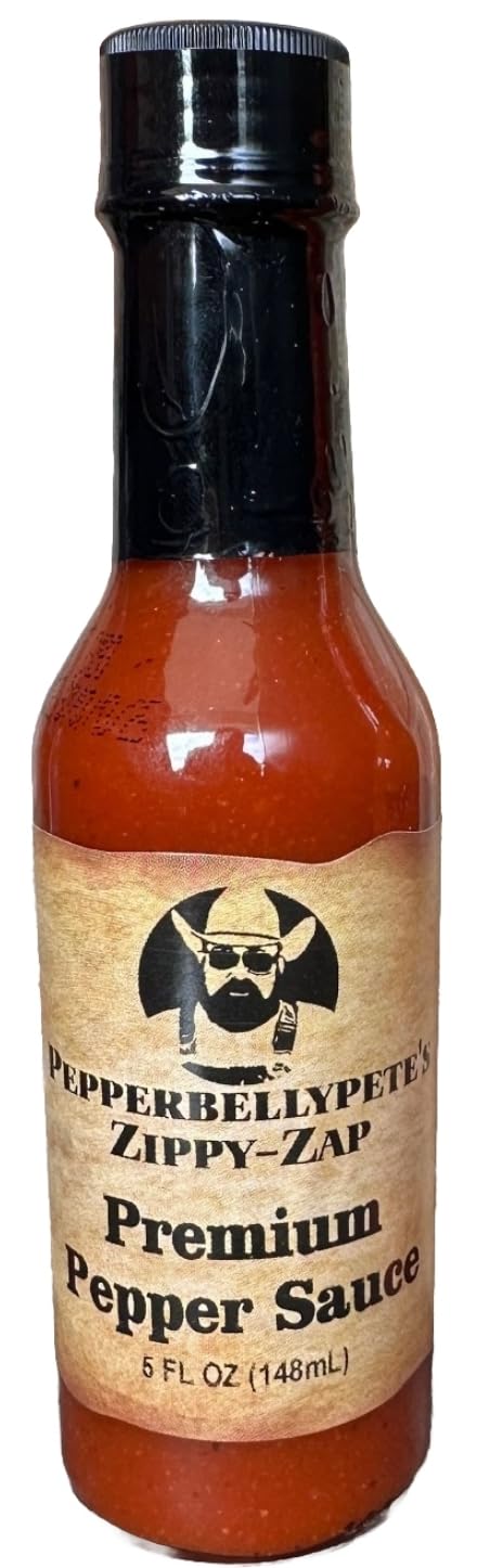 Pepper Belly Pete's Zippy-Zap Gourmet Hot Sauce-Pepper Sauce-Premium Red Cayenne 5oz...