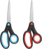 Left-Handed Scissors, 8-Inch Left-Handed Scissors with Soft Grip for Home, School, Office, Sewing Fabric, Red/Blue, Pack of 2...