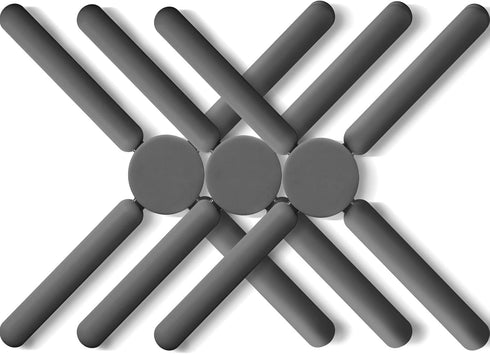 3/Pack Foldable Silicone Trivets, FENGCHEN Folding Trivets, Non-Slip Collapsible Cross Compact Design Expandable Silicone Pot Holder,Gray...