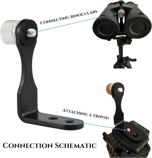 Universal Binocular Adapter, Metal Binocular Tripod Adapter Adaptor Mount Bracket - for Connecting Binoculars to a Tripod, 1/4"-20 Socket/Thread...