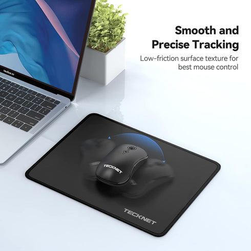 TECKNET Mouse Pad 270 x 210 x 3 mm with Anti-fray Stitchin, Waterproof Surface & Non-Slip Rubber Base with Stitched Edges Gaming Mouse Mat for Lap...