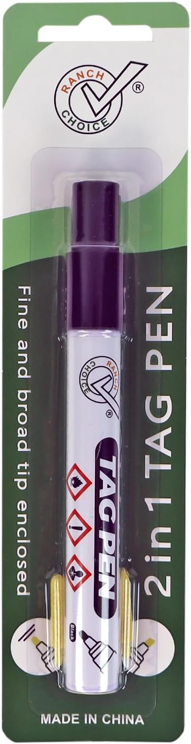 Ear Tag Marking Pen, Black, with Special Ink Penetrates Into Cattle Livestock Ear Tags, Long Lasting Not Fading...