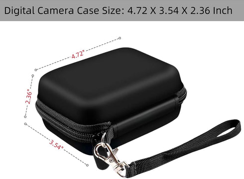Digital Camera Case Compatible with Kodak PixPro/Canon PowerShot/Sony DSC, Hard Shell Camera Protective Carrying Bag for Cable,SD Card (Black)...