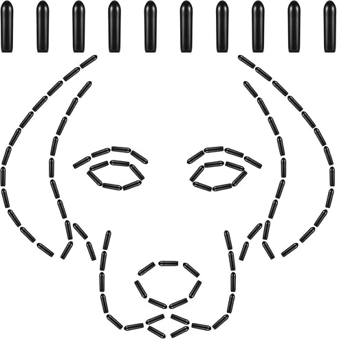 100 Pieces Prong Collar Covers Dog Prong Training Pet Collar Tips Vinyl Comfort Rubber Tips for Pet Dog Prong Collar to Increase Comfort, Black (2...