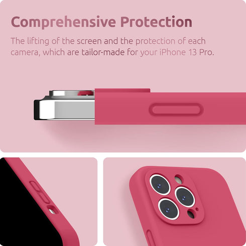 SURPHY Compatible with iPhone 13 Pro Case with Screen Protector, (Camera Protection & Soft Microfiber Lining) Liquid Silicone Phone Case 6.1 inch ...